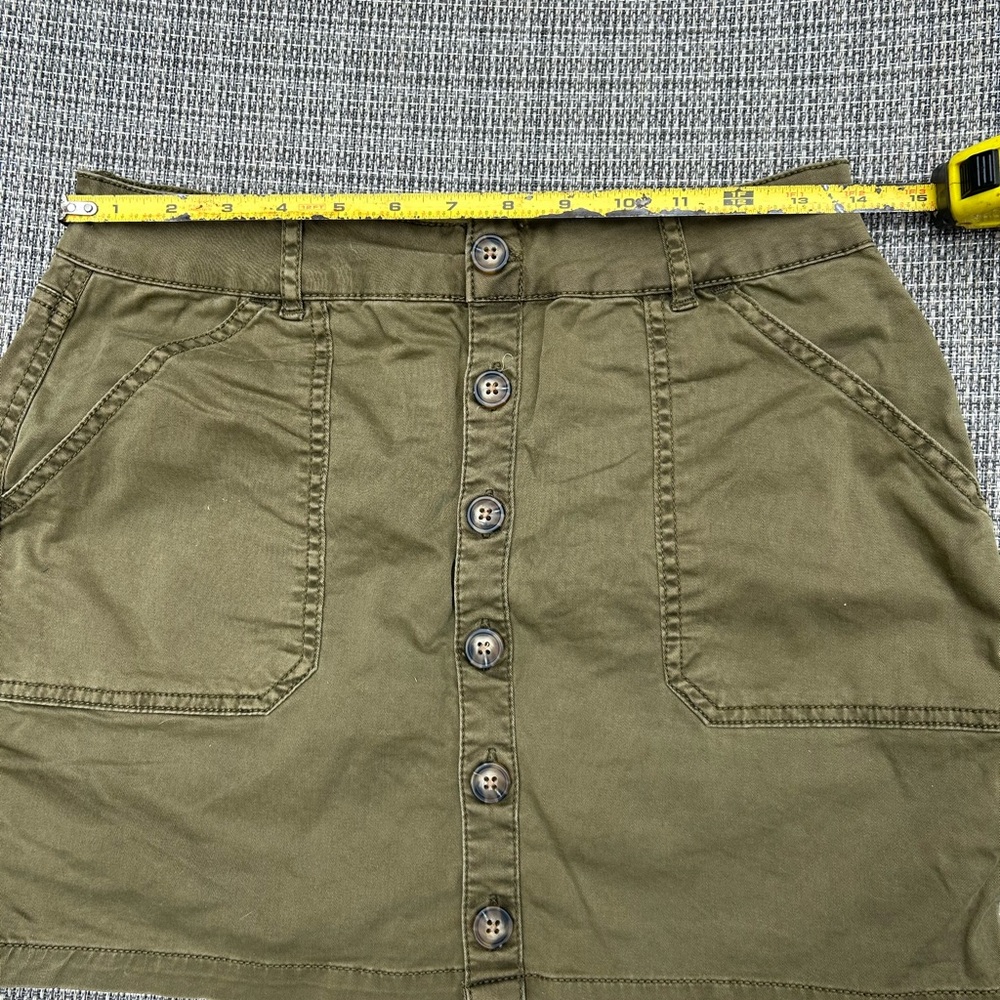 Garage Olive Button-Down Skirt - Picture 4 of 6